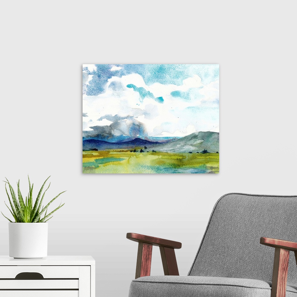 A modern room featuring May Sky Studies I