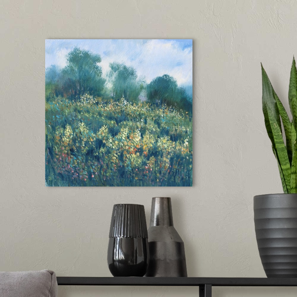 A modern room featuring Meadow Wildflowers I