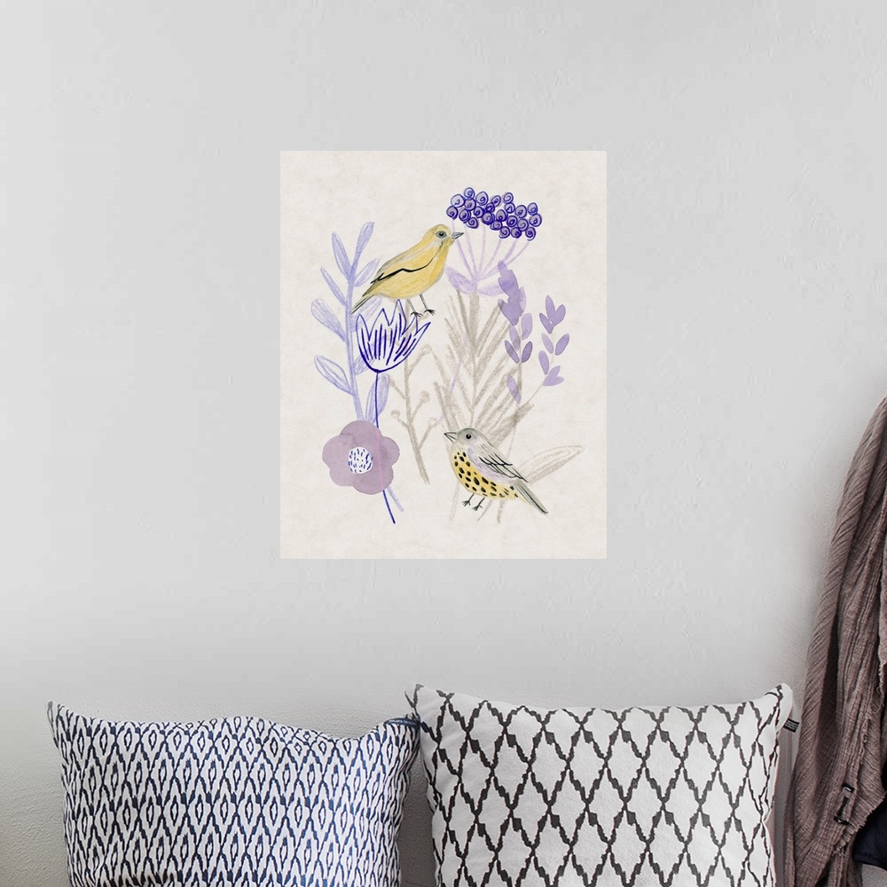 A bohemian room featuring Meander In Violet I