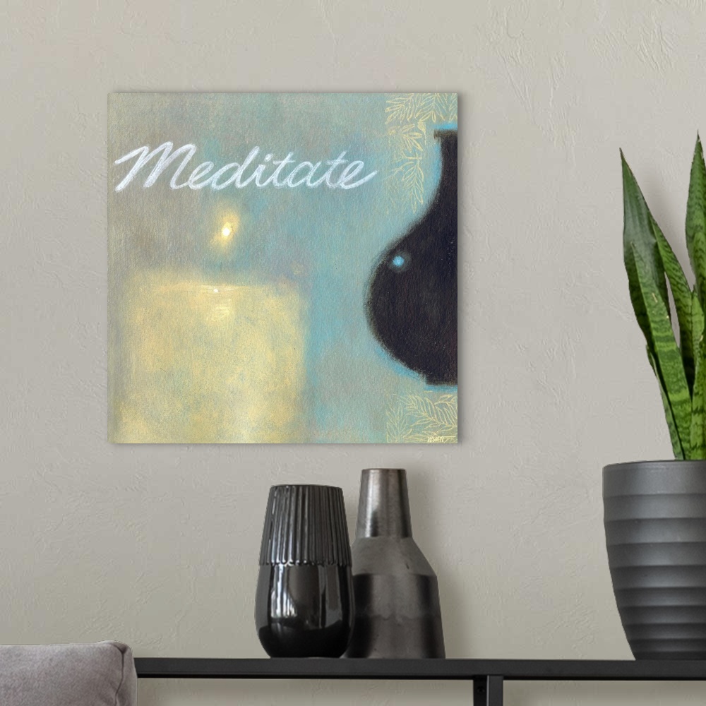 A modern room featuring Meditate