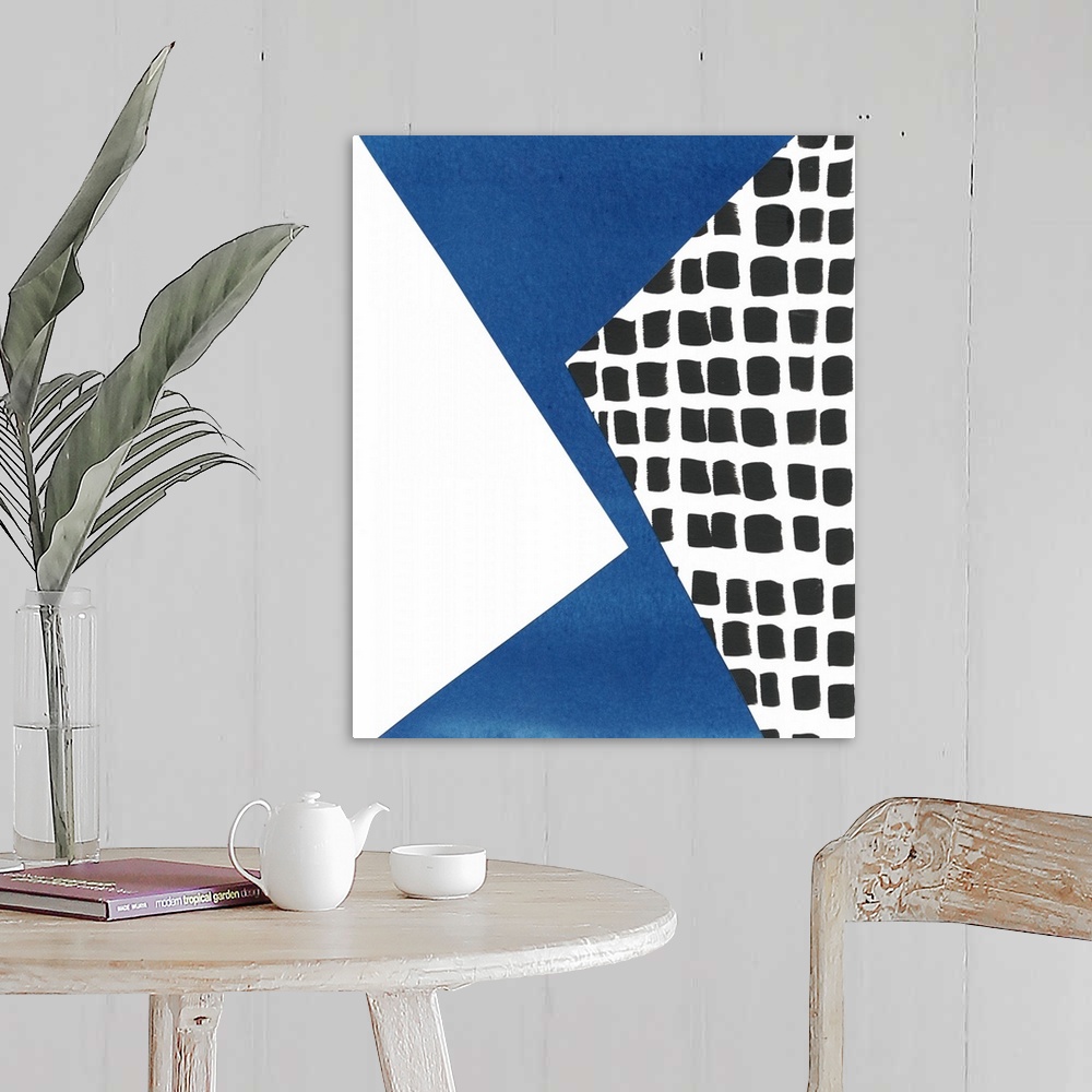 A farmhouse room featuring One cut paper collage in a series of geometric abstracts that depicts the city of Memphis.