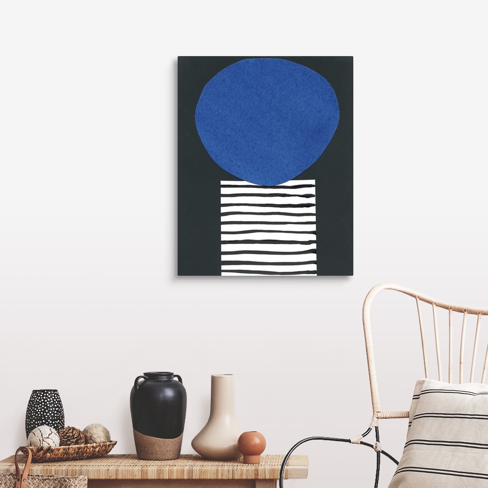 A farmhouse room featuring One cut paper collage in a series of geometric abstracts that depicts the city of Memphis.