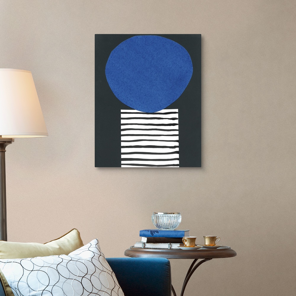 A traditional room featuring One cut paper collage in a series of geometric abstracts that depicts the city of Memphis.