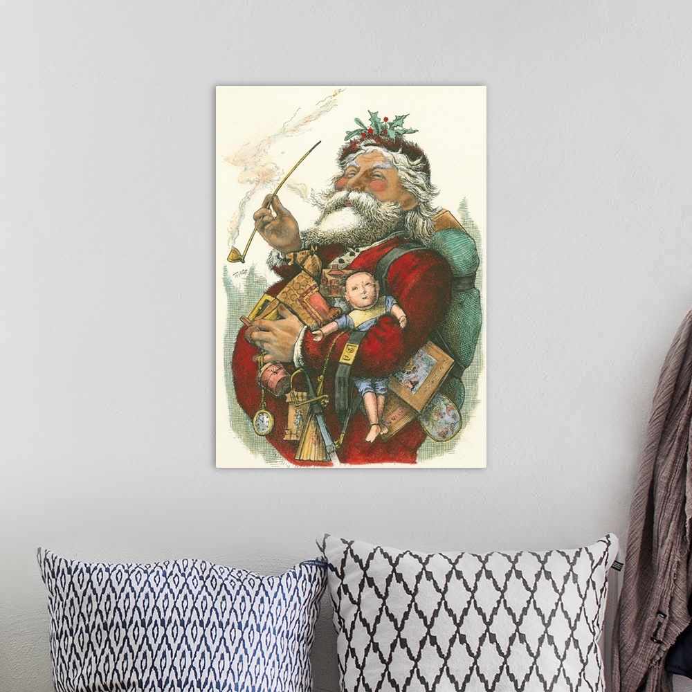 A bohemian room featuring Merry Santa