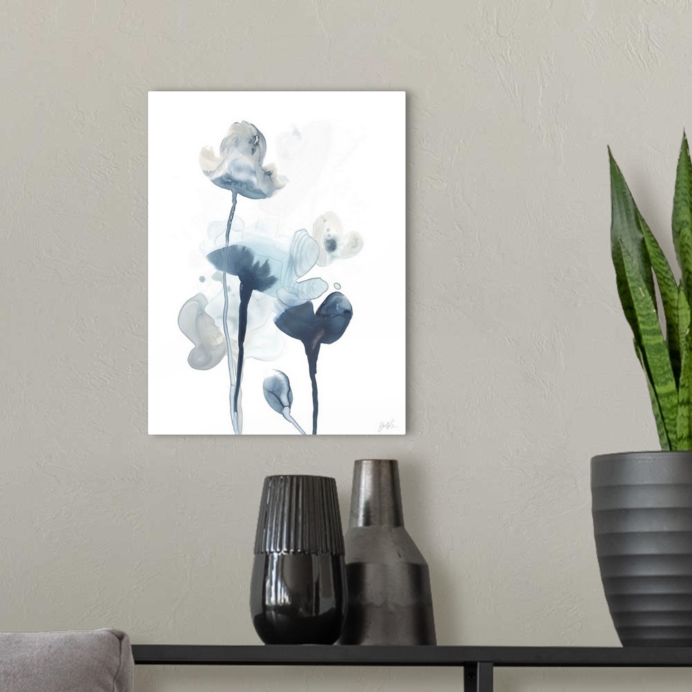 A modern room featuring Midnight Blossoms IV