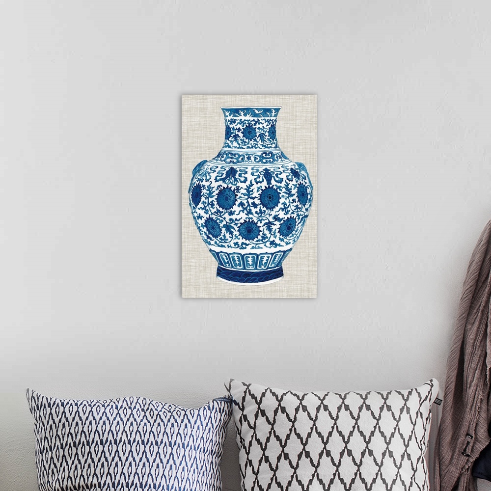 A bohemian room featuring Ming Vase On Linen V