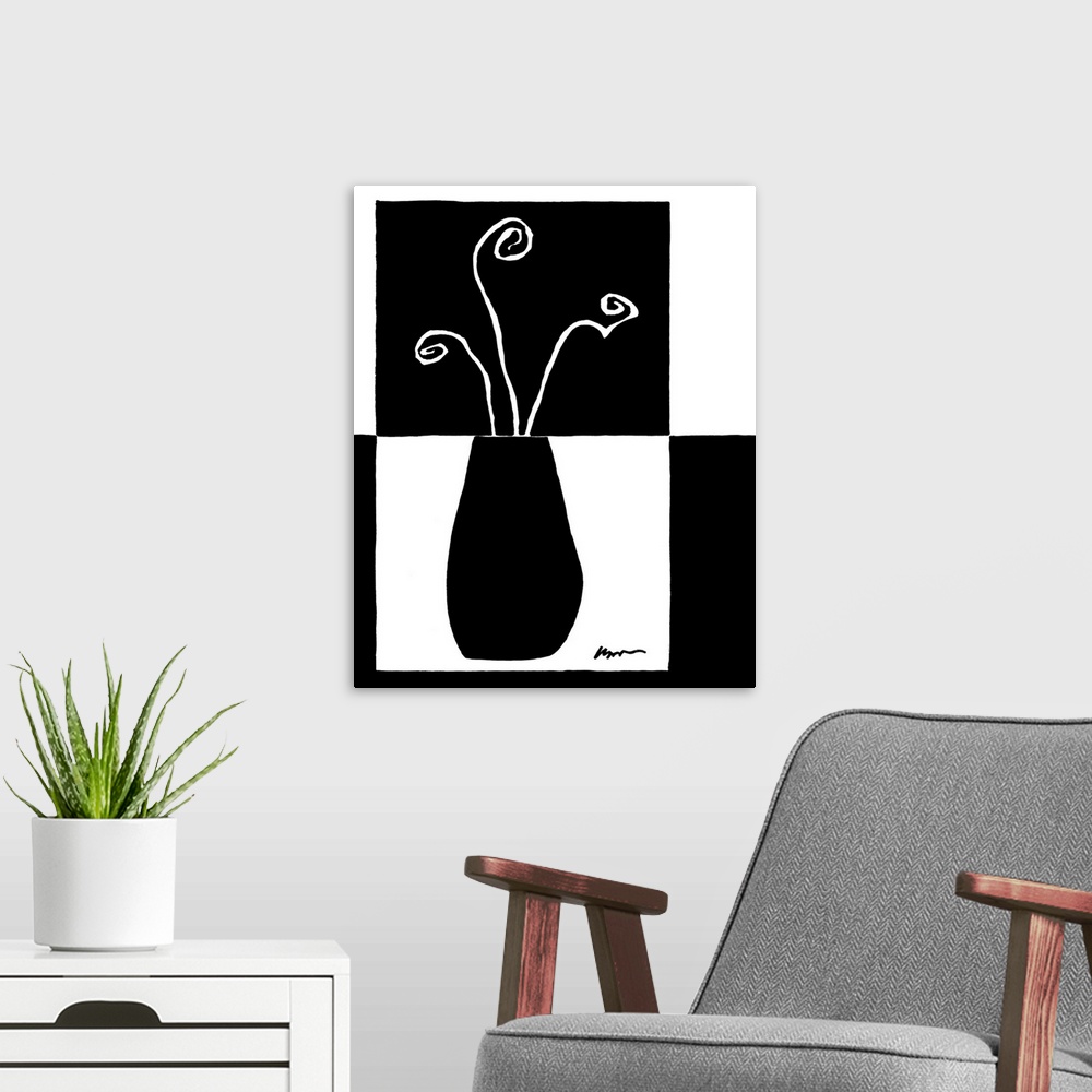 A modern room featuring Minimalist Flower in Vase I