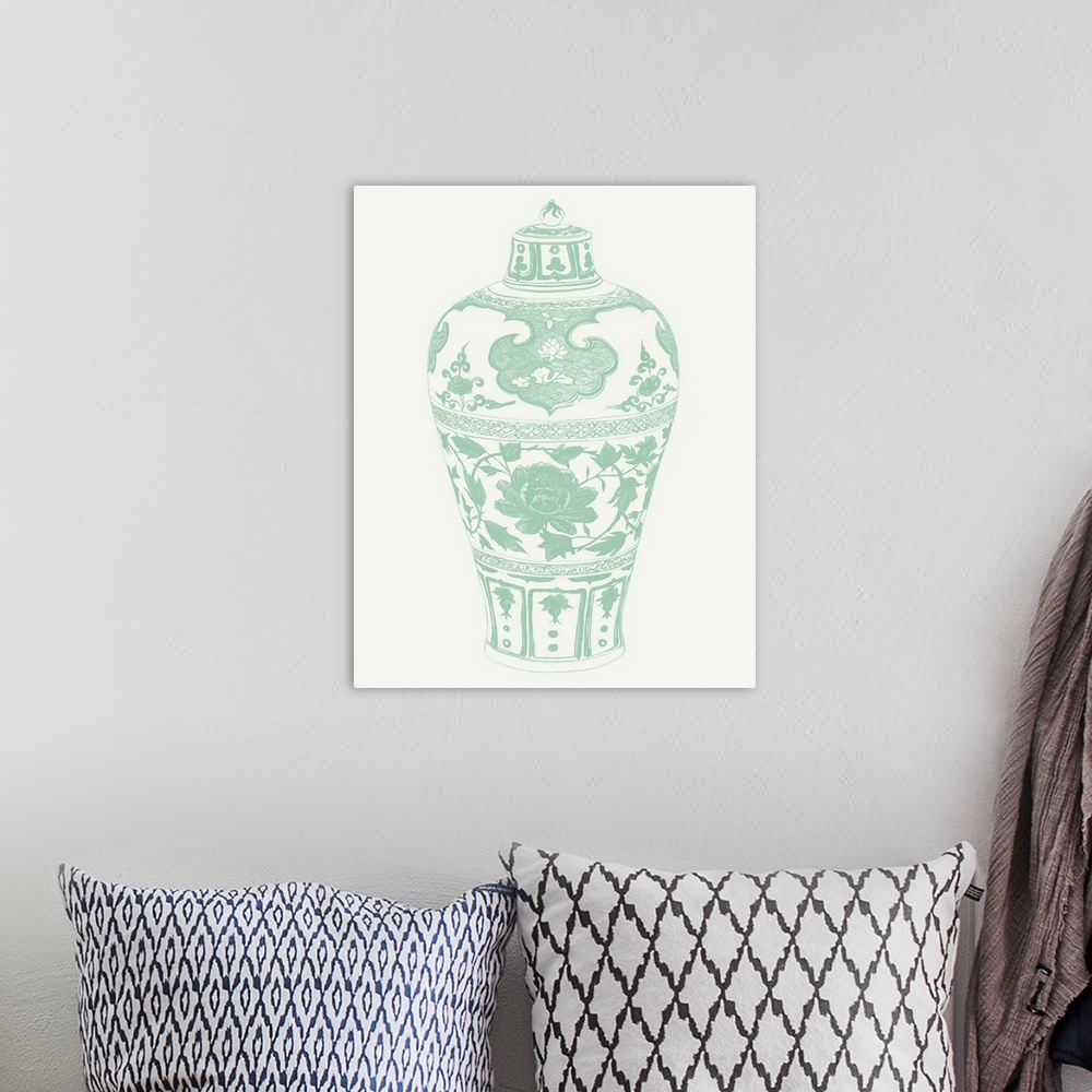 A bohemian room featuring Mint Vases I