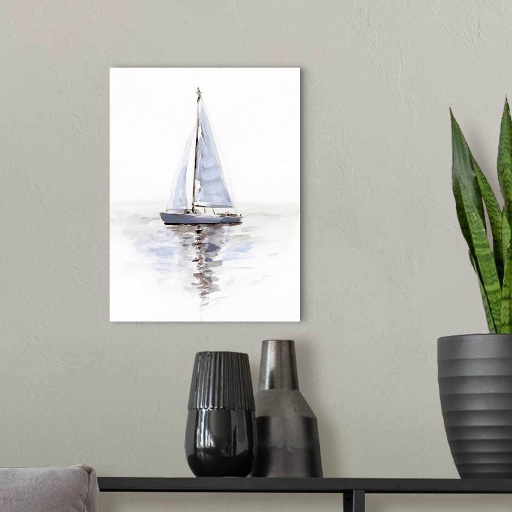 A modern room featuring Mirrored Sailboat II