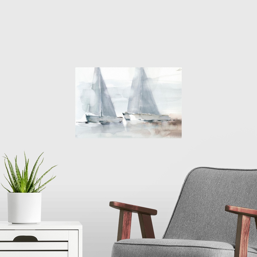 A modern room featuring Misty Sails I