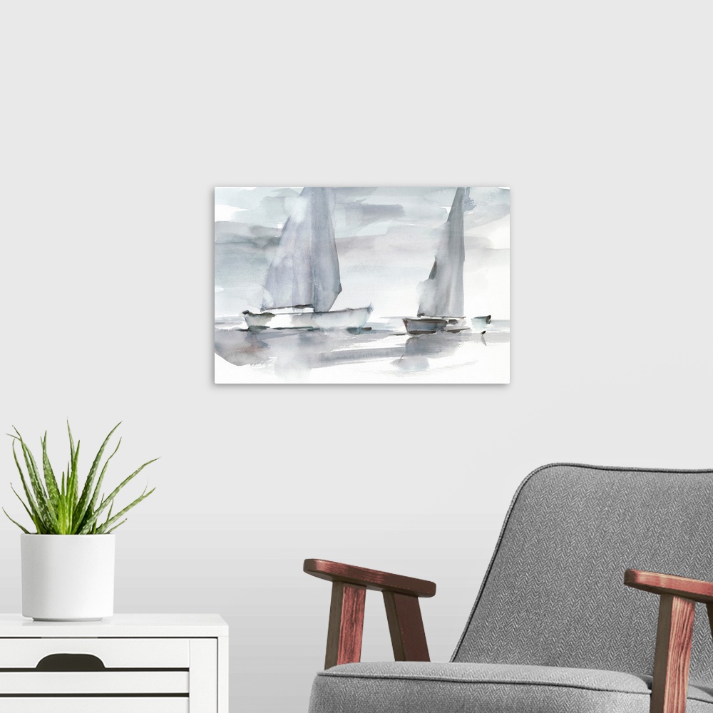 A modern room featuring Misty Sails II
