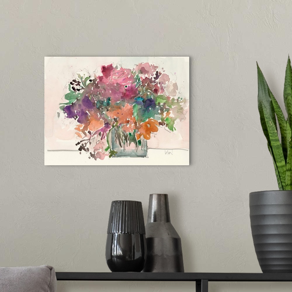 A modern room featuring Mix Flowers II