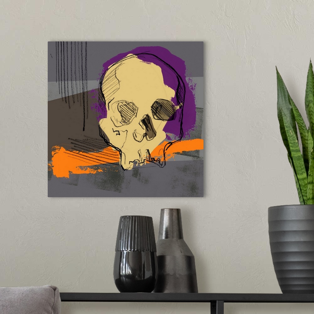 A modern room featuring Mod Skull Collage II