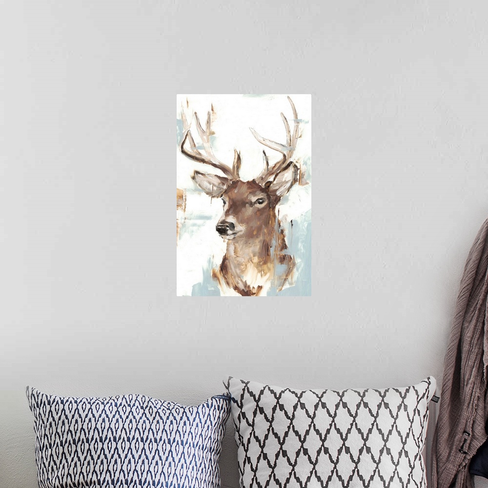 A bohemian room featuring Modern Deer Mount II