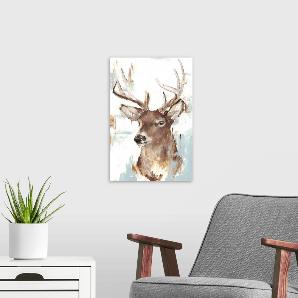 A modern room featuring Modern Deer Mount II