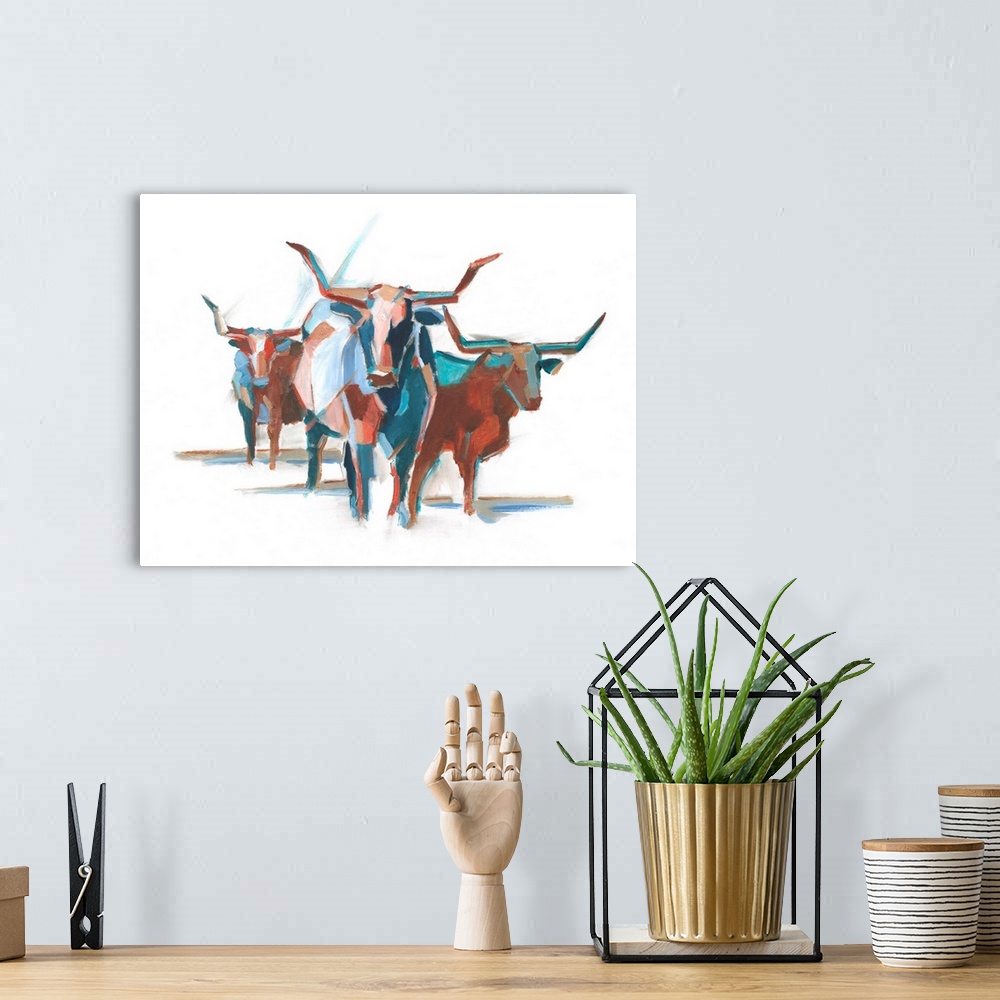 A bohemian room featuring Modern Longhorns I