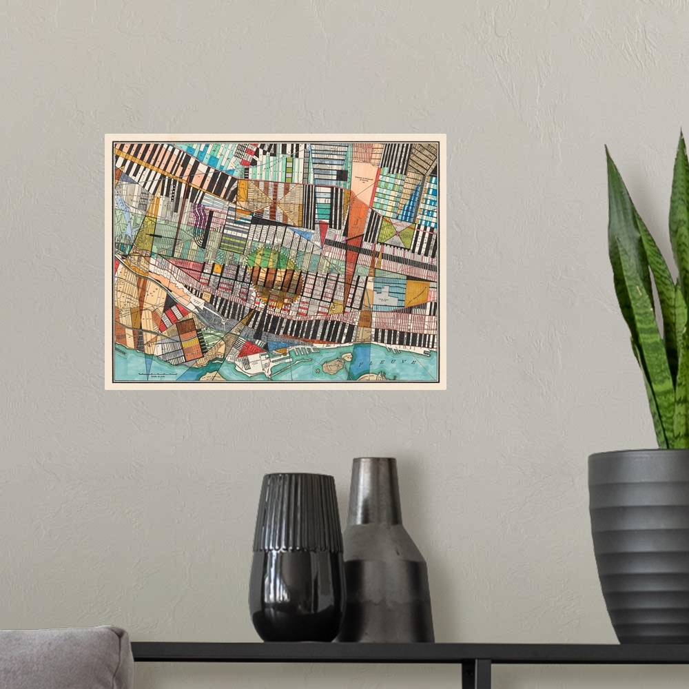 A modern room featuring Modern Map of Montreal