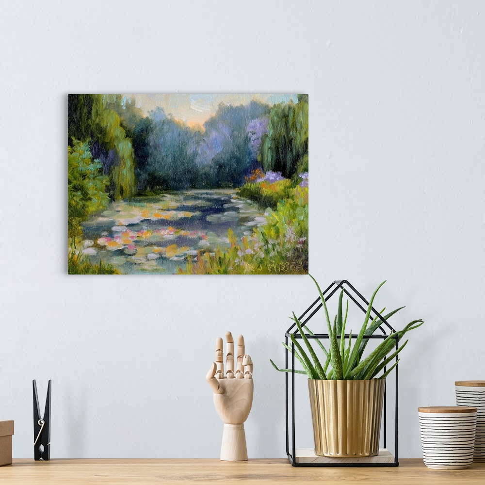 A bohemian room featuring Monet's Garden I