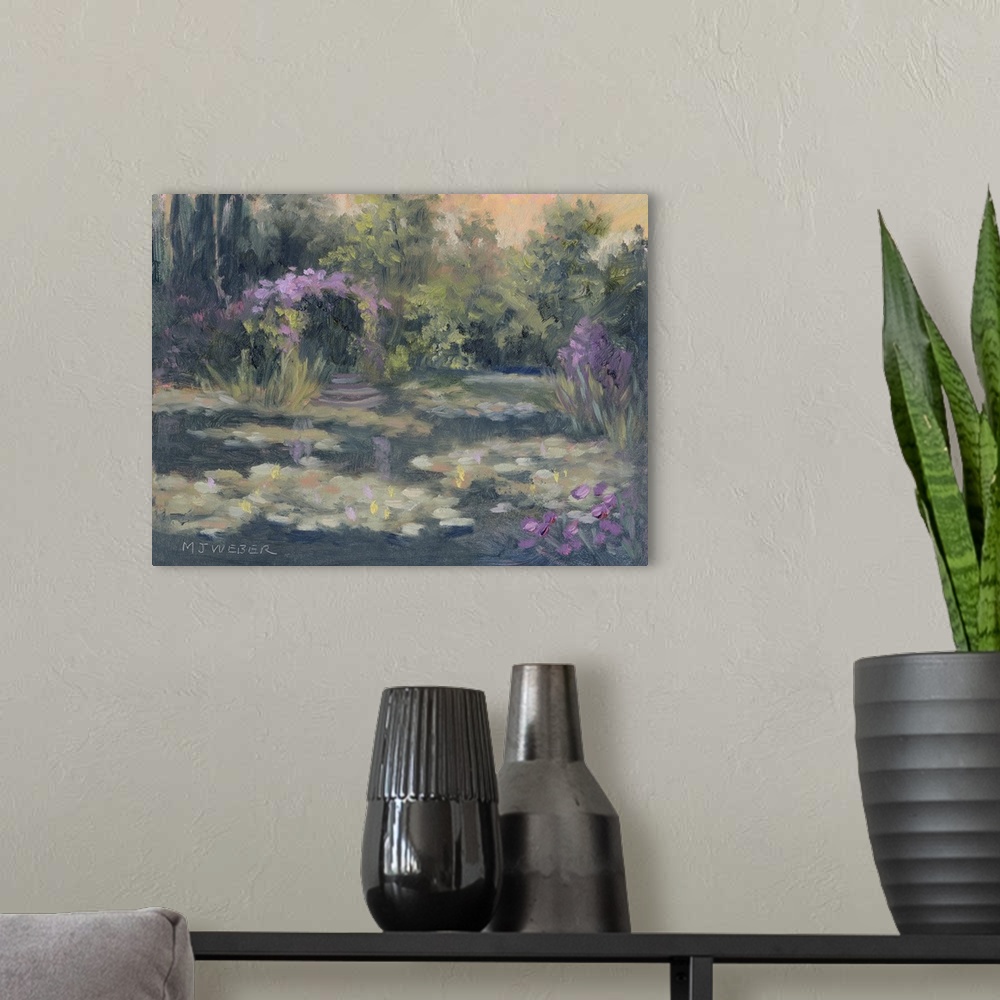 A modern room featuring Monet's Garden IV