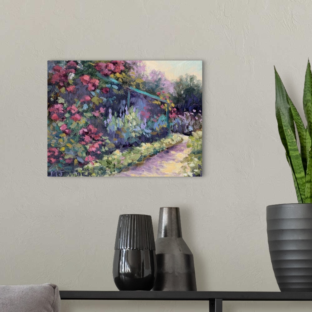 A modern room featuring Monet's Garden VI