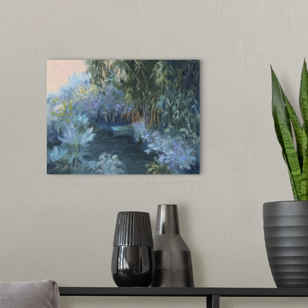 A modern room featuring Monet's Garden VII