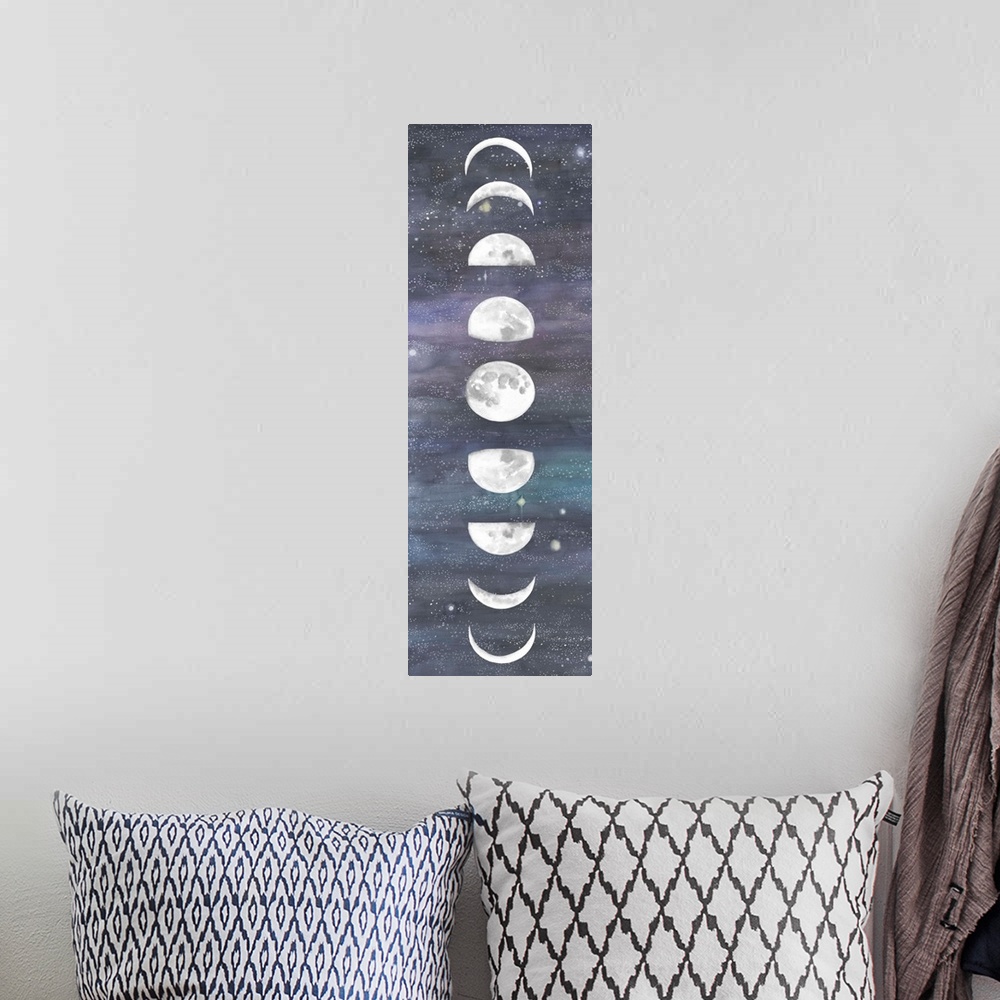A bohemian room featuring Moon Chart I