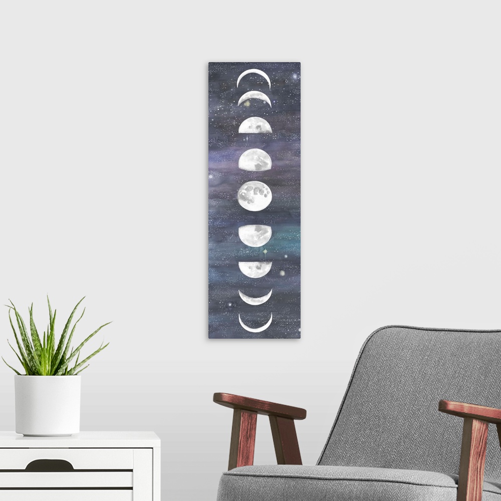 A modern room featuring Moon Chart I