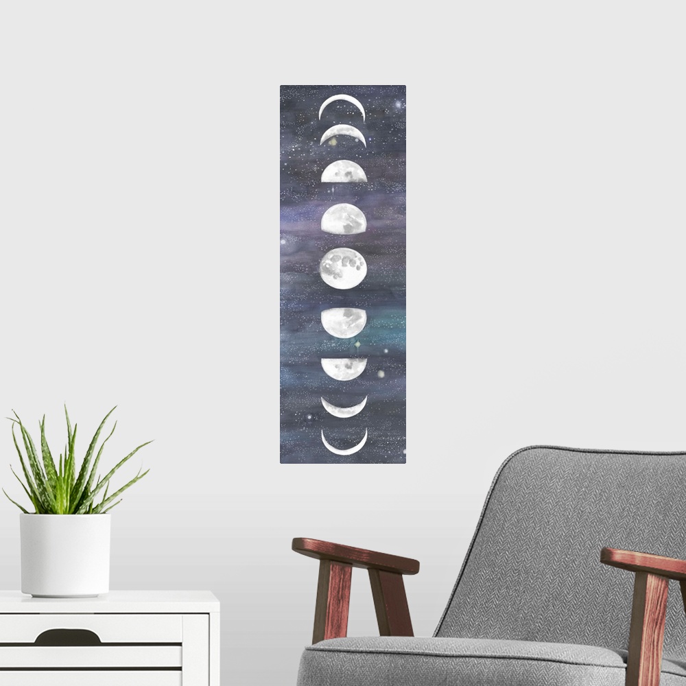 A modern room featuring Moon Chart I