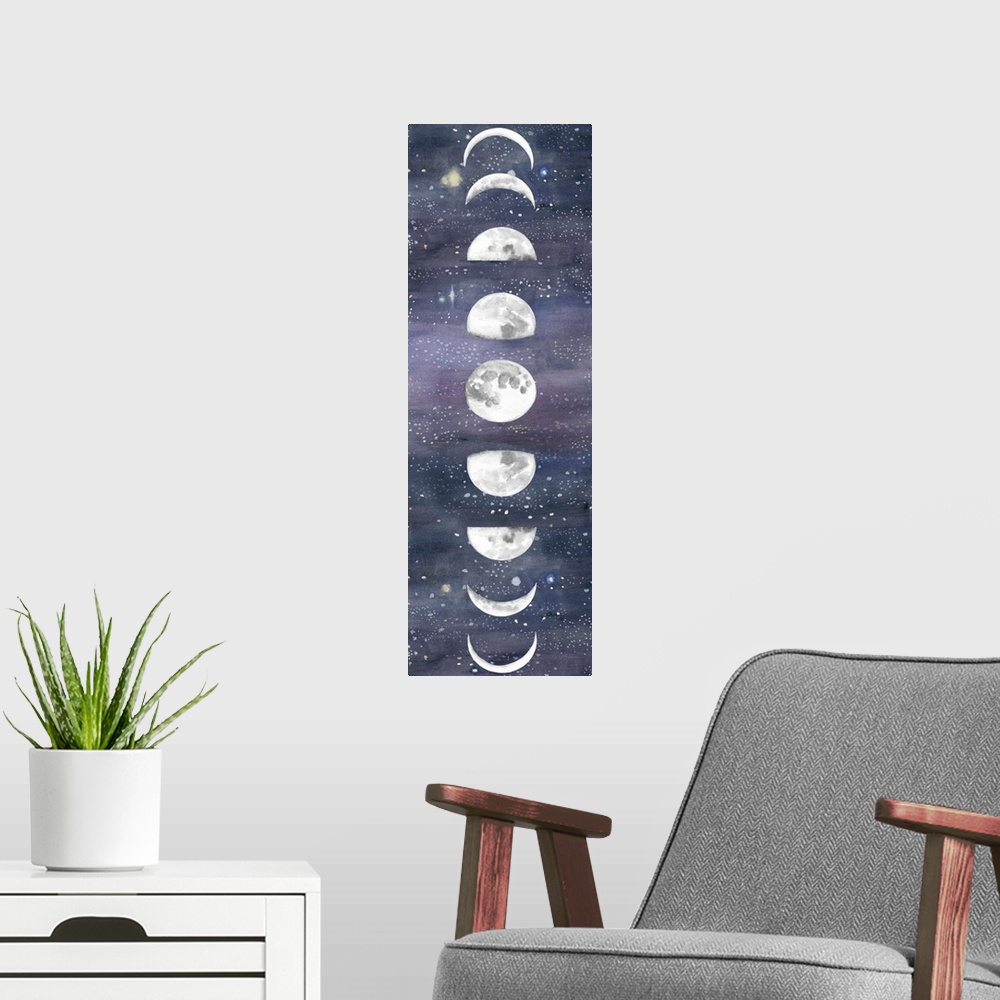 A modern room featuring Moon Chart II