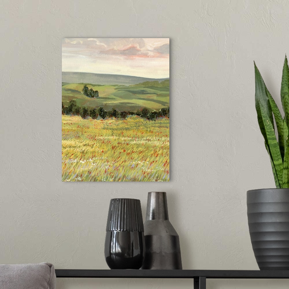 A modern room featuring Morning Meadow I