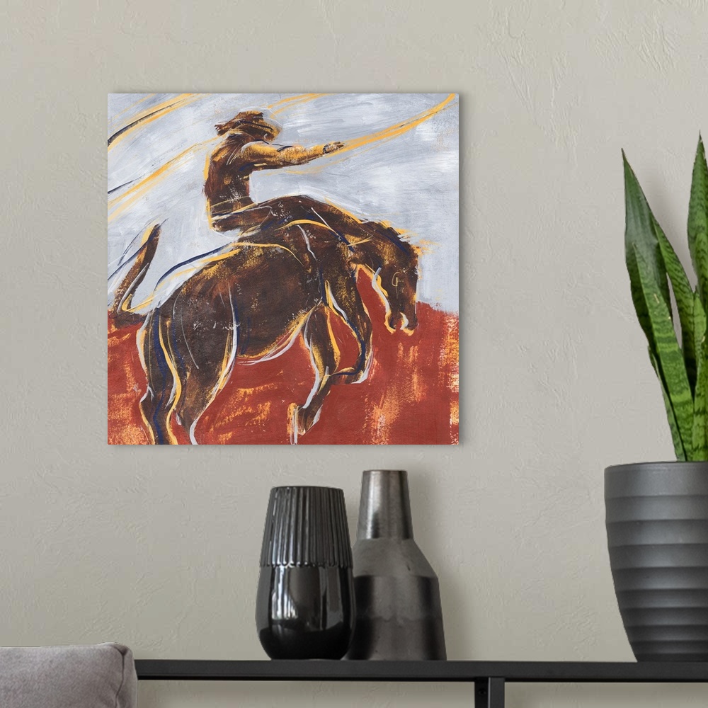 A modern room featuring Morning Roundup II
