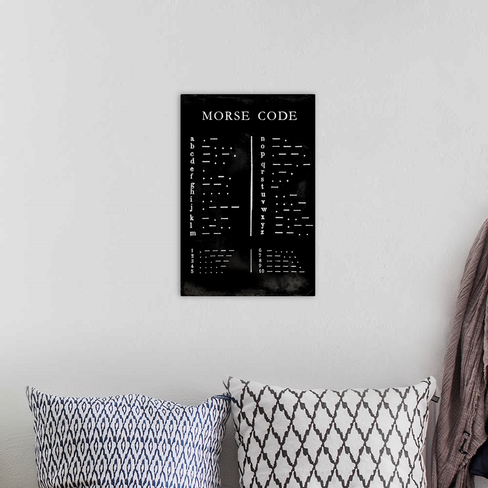 A bohemian room featuring Morse Code Chart