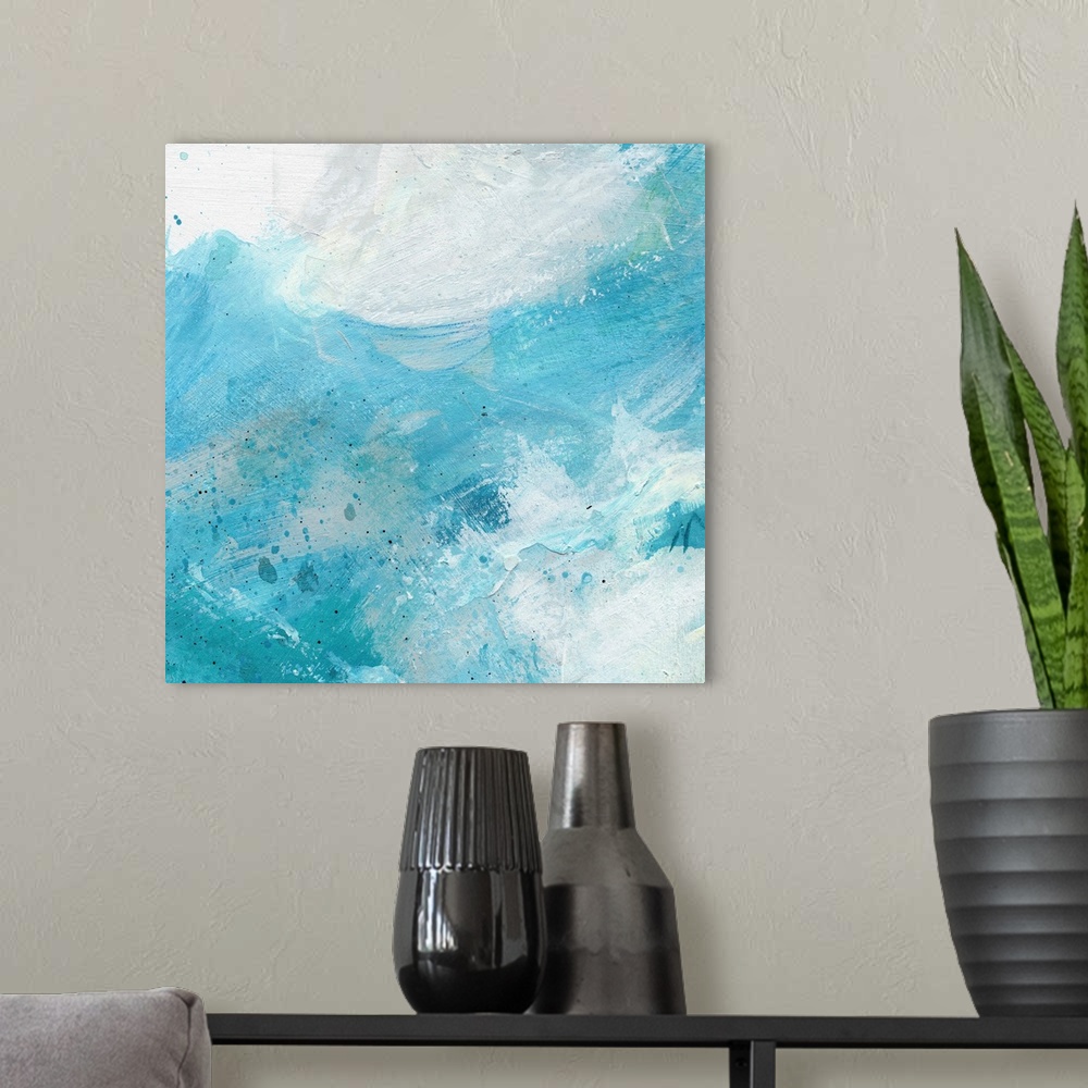 A modern room featuring Motion Of The Ocean I