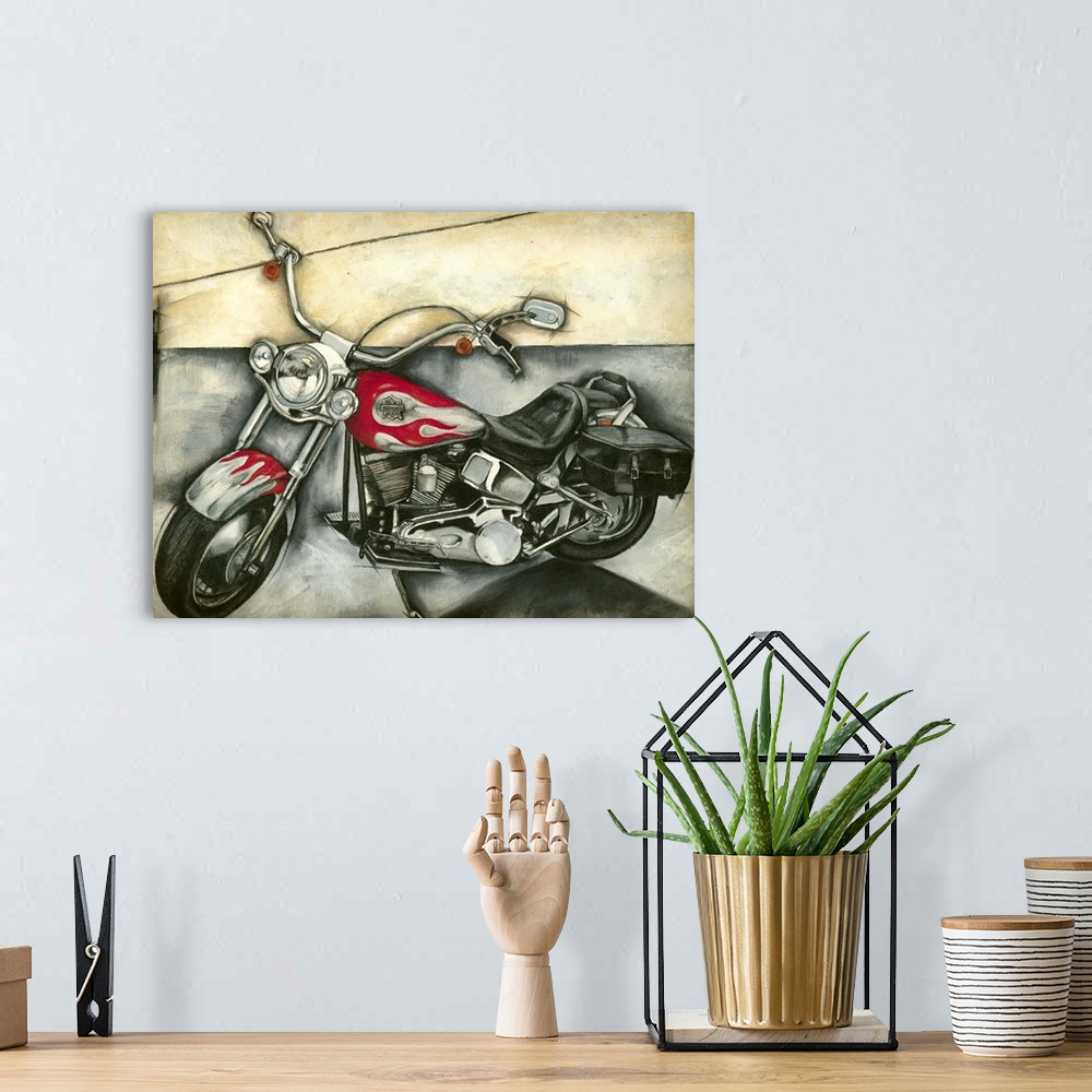 A bohemian room featuring Motorcycle Memories II