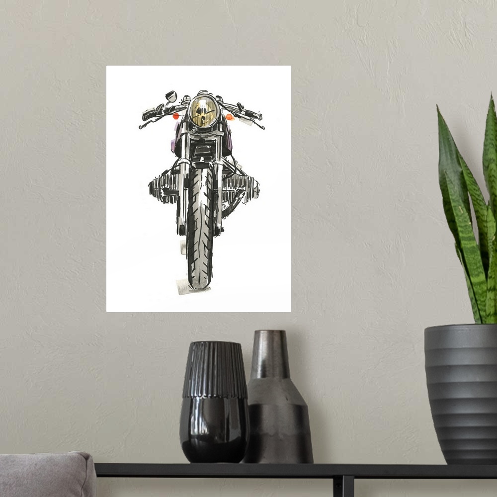 A modern room featuring Motorcycles in Ink II