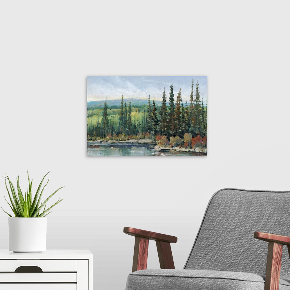 A modern room featuring Mountain Escape II