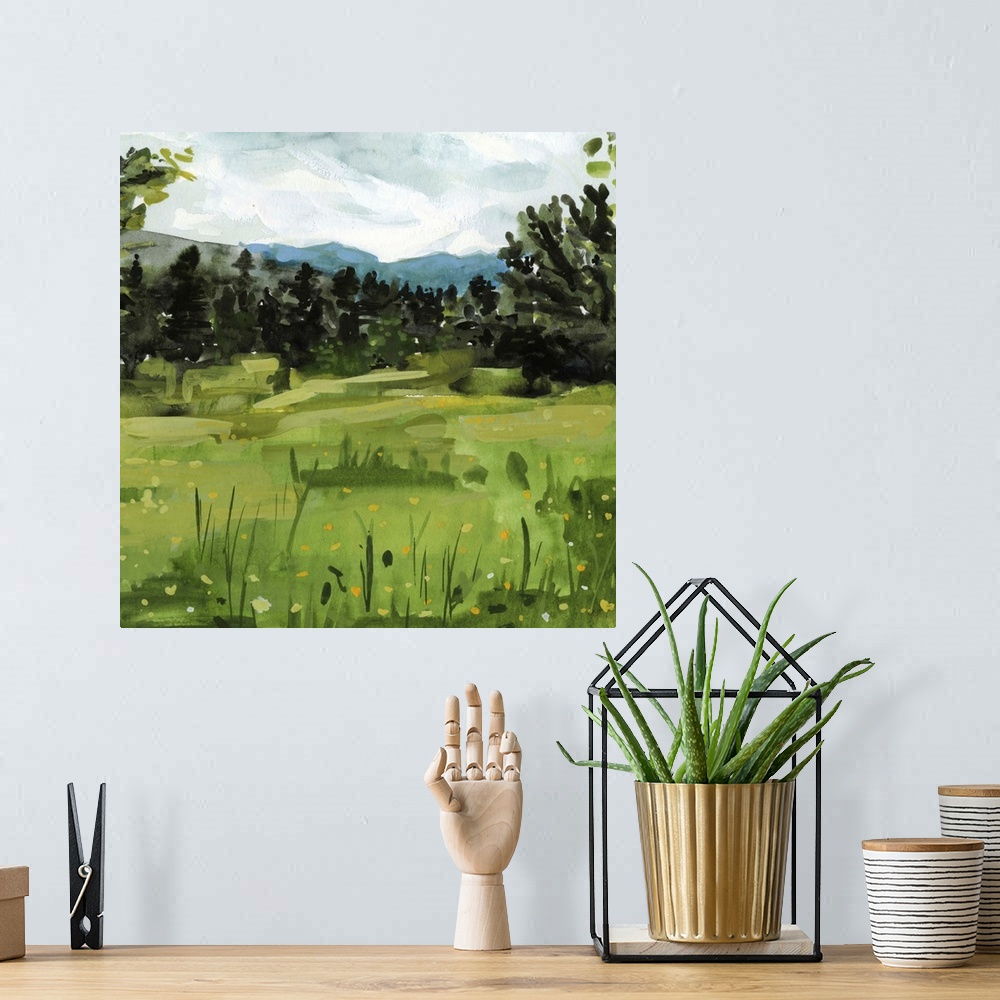 A bohemian room featuring Mountain Moment I