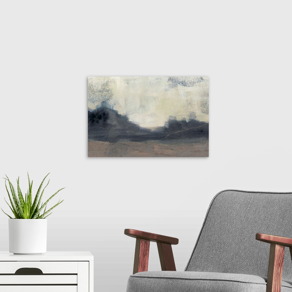 A modern room featuring Mountain Silhouette II