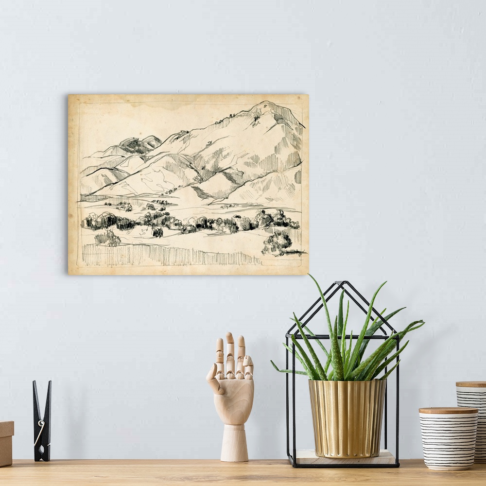 A bohemian room featuring Mountain Sketch I