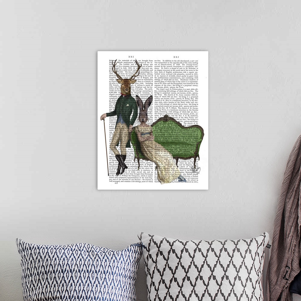 A bohemian room featuring Mr Deer and Mrs Rabbit