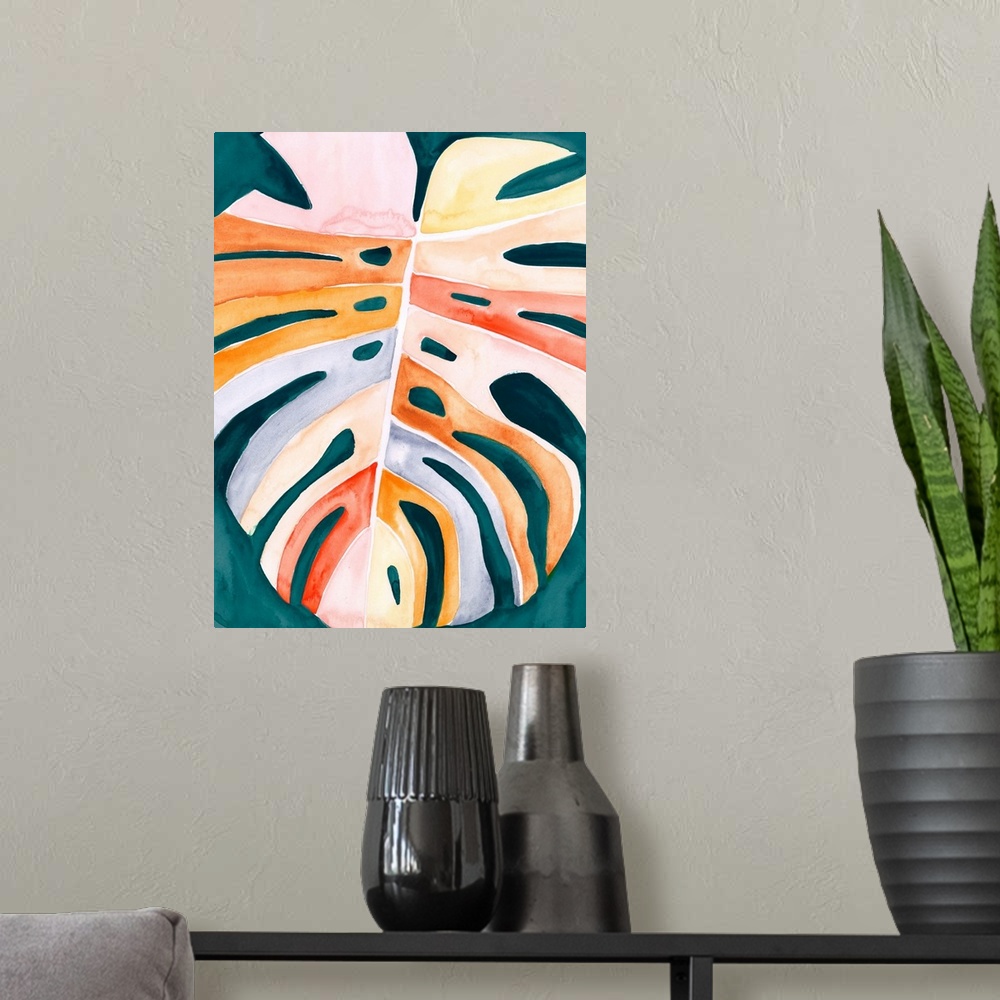 A modern room featuring Multicolor Monstera II
