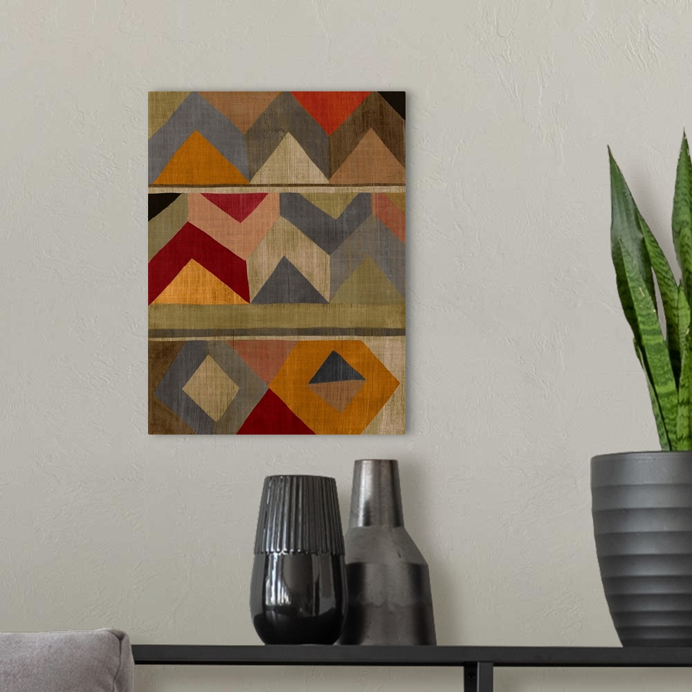 A modern room featuring Multicolored Tapestry II