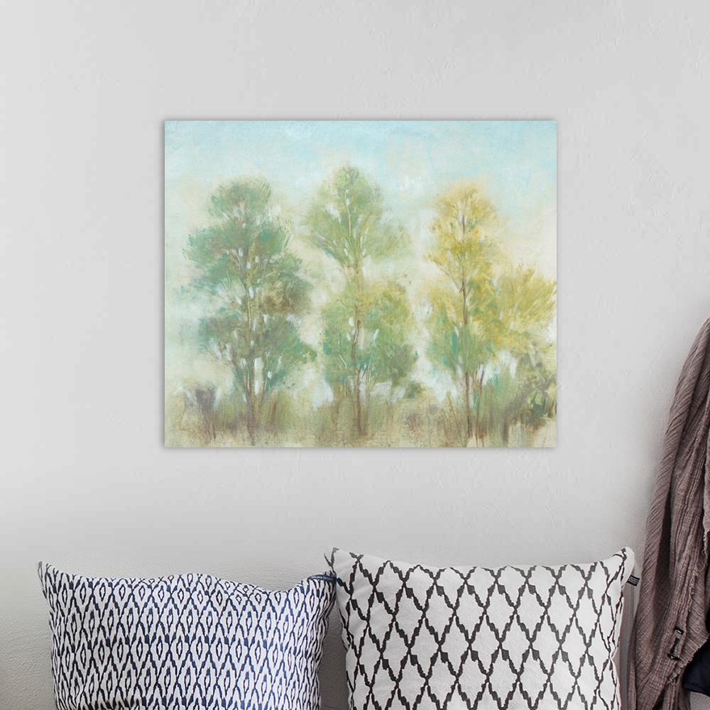 A bohemian room featuring Muted Trees II