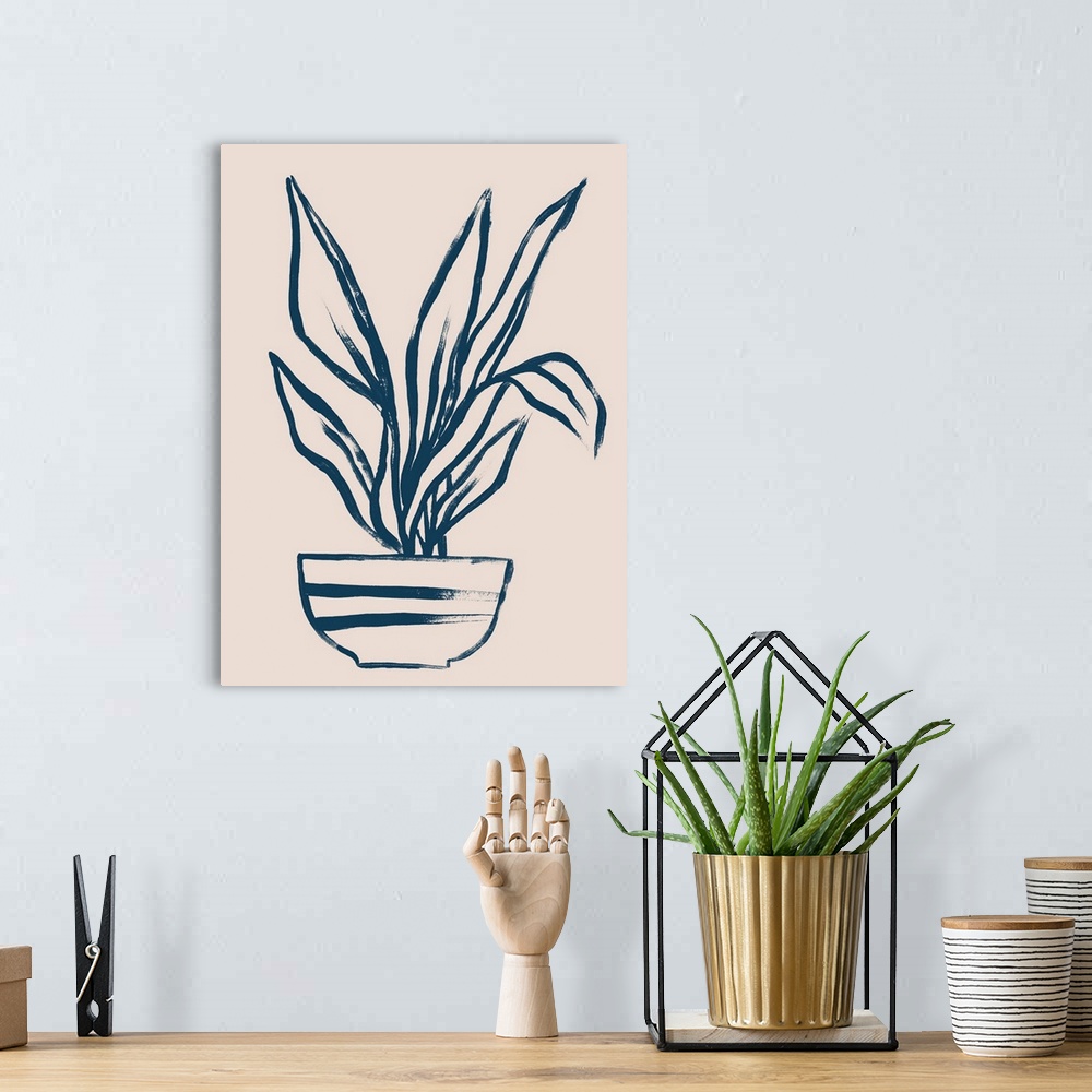 A bohemian room featuring Navy Plant Sketches III