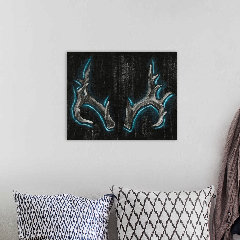 A bohemian room featuring Neon Antlers II