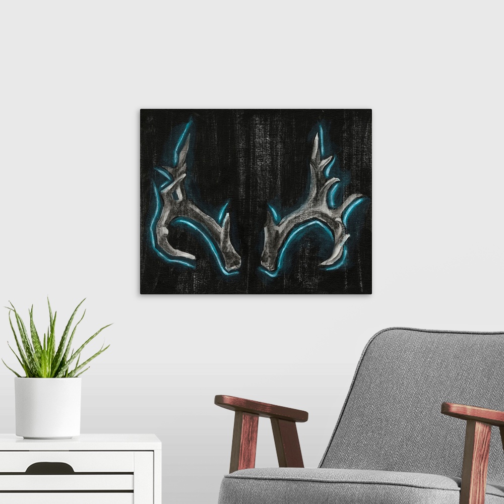 A modern room featuring Neon Antlers II