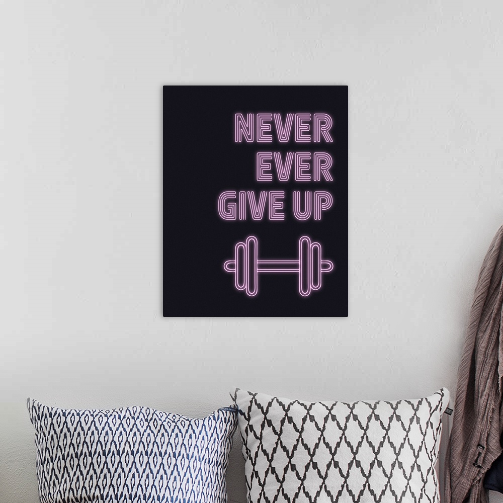 A bohemian room featuring Neon Gym Motivation II