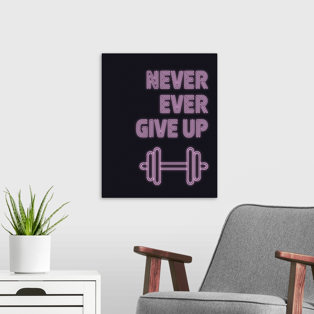 A modern room featuring Neon Gym Motivation II