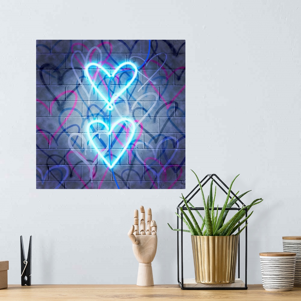 A bohemian room featuring Neon Heart II