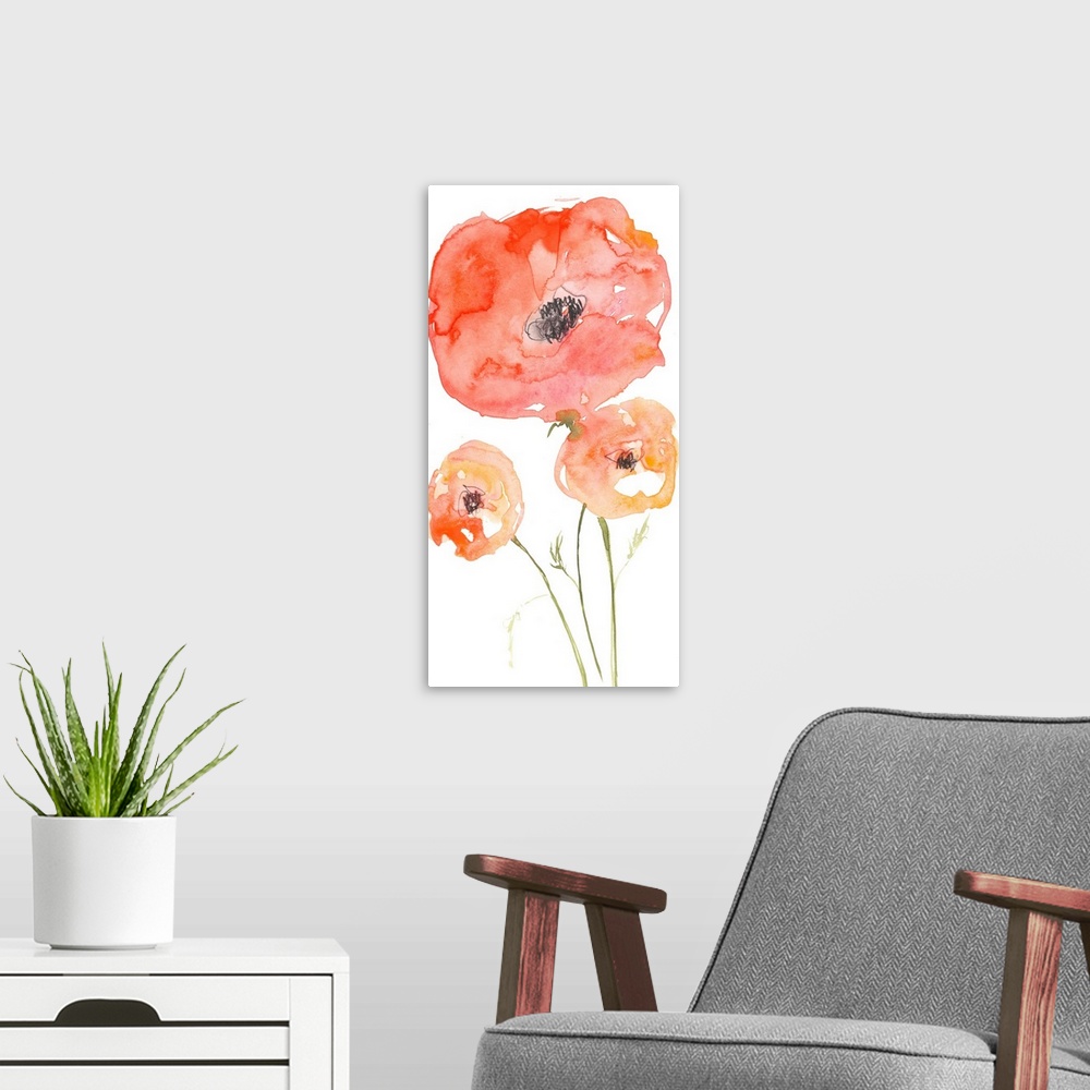 A modern room featuring Neon Poppies II